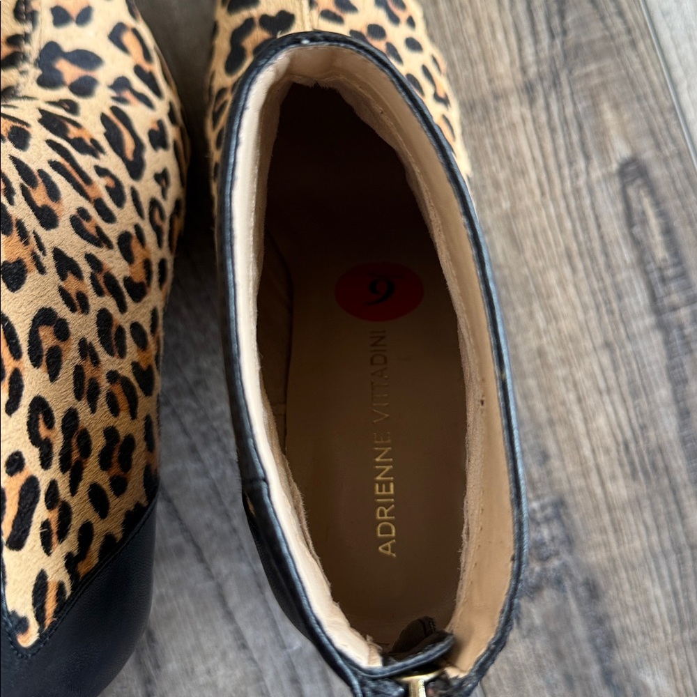 Adrienne Vittadini Nyla Booties Leopard Ankle Bootie High Heel Size 6 - Picture 5 of 7
